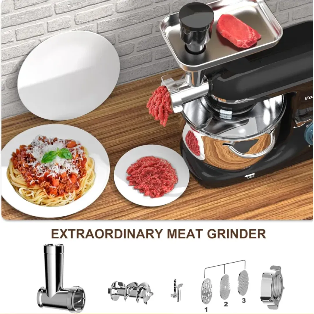 With the meat grinder, you can make delicious meatballs and meat sauce.